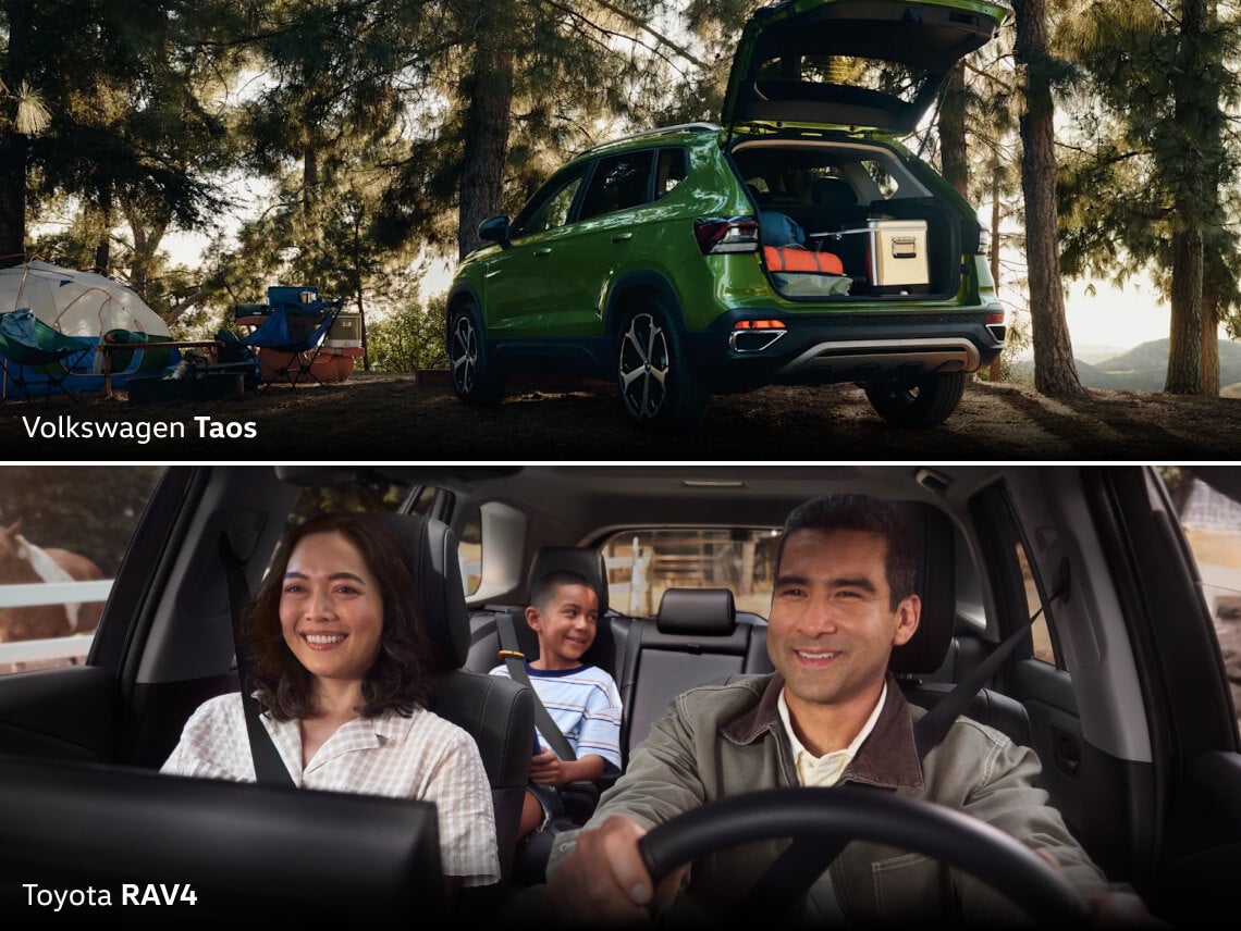 Volkswagen Taos vs. Toyota RAV4 Dimensions & Cargo Space