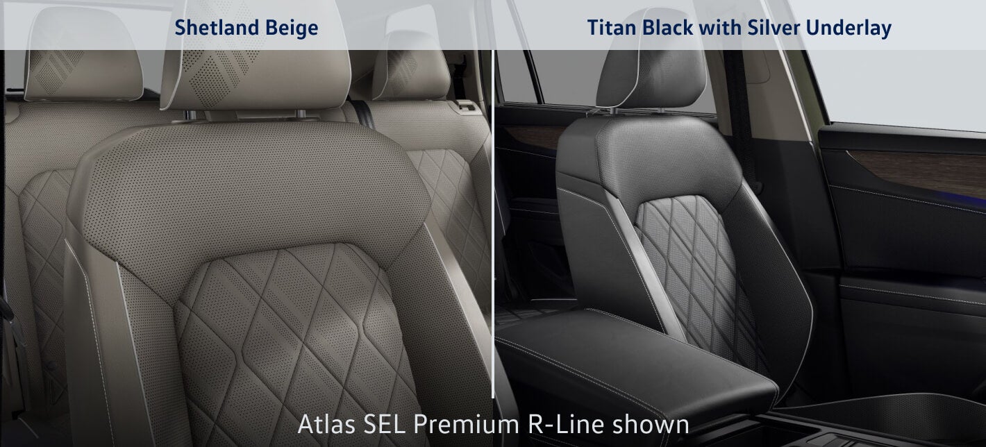 2026 Volkswagen Atlas Interior Colors – French Roast with Titan Black and Titan Black with Silver Underlay