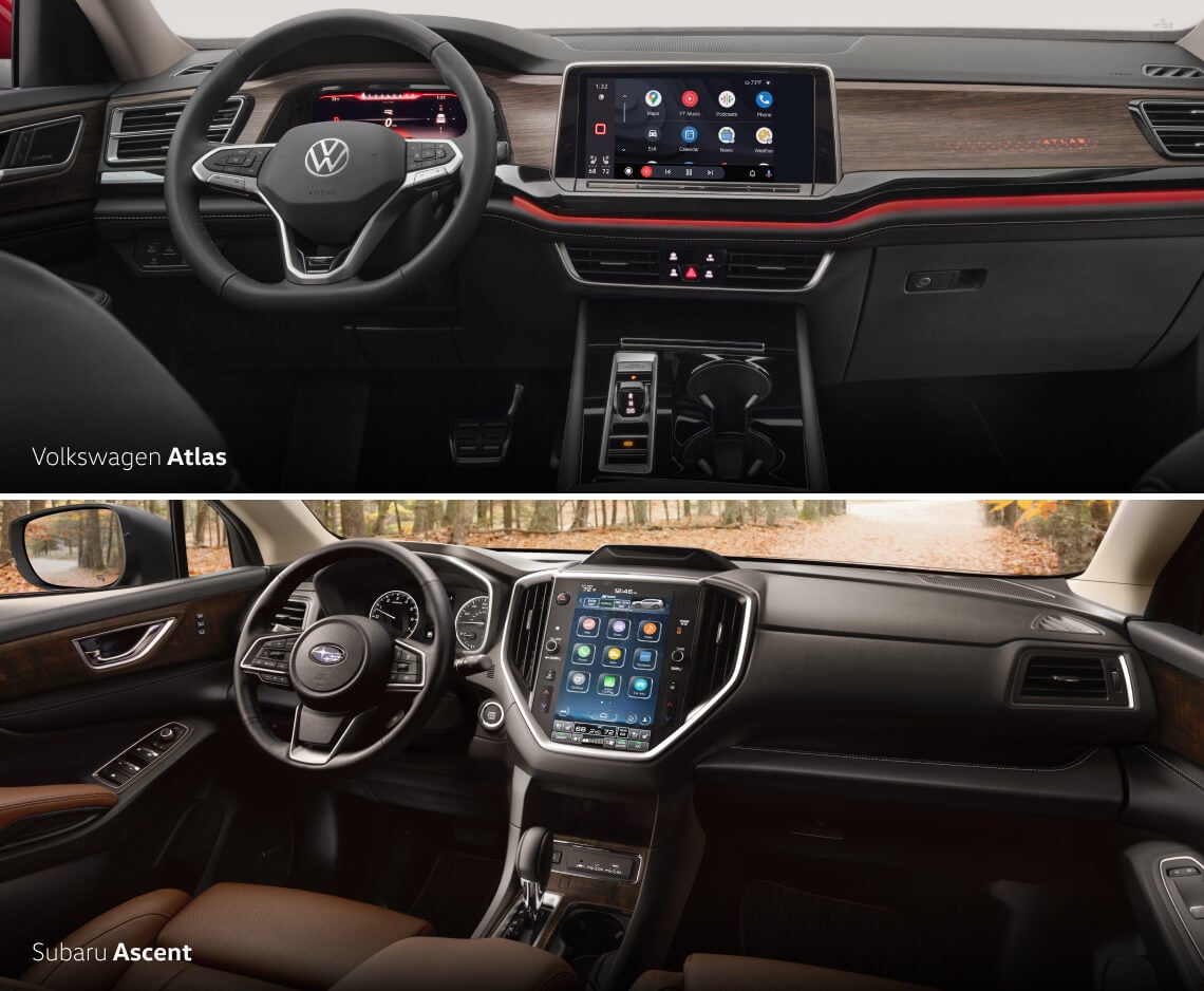 Volkswagen Atlas vs. Subaru Ascent Interior Space and Comfort